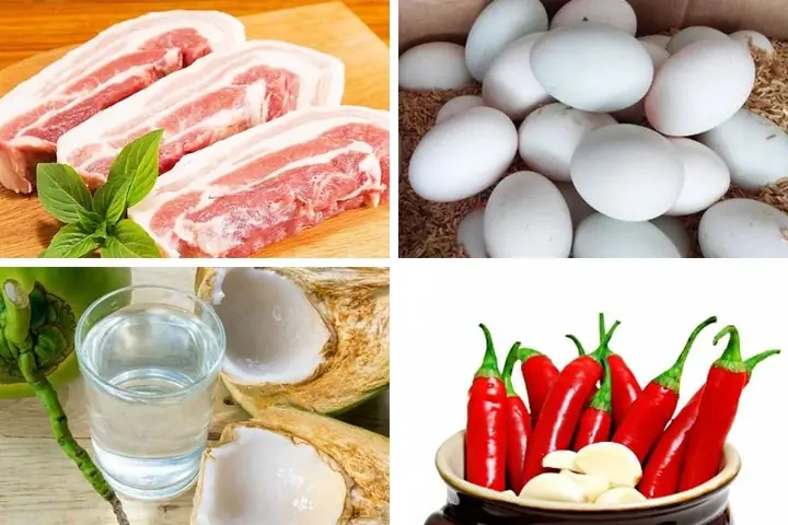 Nguyên Liệu Làm Thịt Kho Tàu