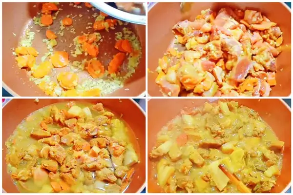 Bước 3: Kho thịt với nghệ Bước 3: Kho thịt với nghệ