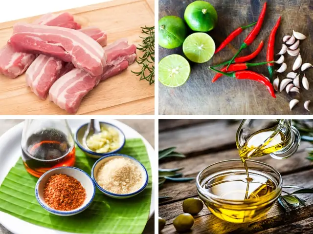 1. Chuẩn bị nguyên liệu làm thịt ba chỉ rim chua ngọt 1. Chuẩn bị nguyên liệu làm thịt ba chỉ rim chua ngọt