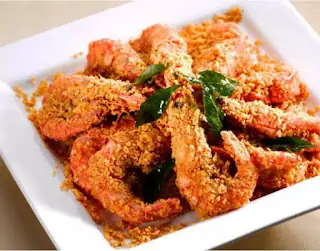 tôm rang muối tuyết