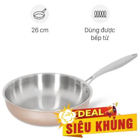 Chảo Inox Nguyên Khối Sâu Đáy Từ Green Cook Gcp245-26ih