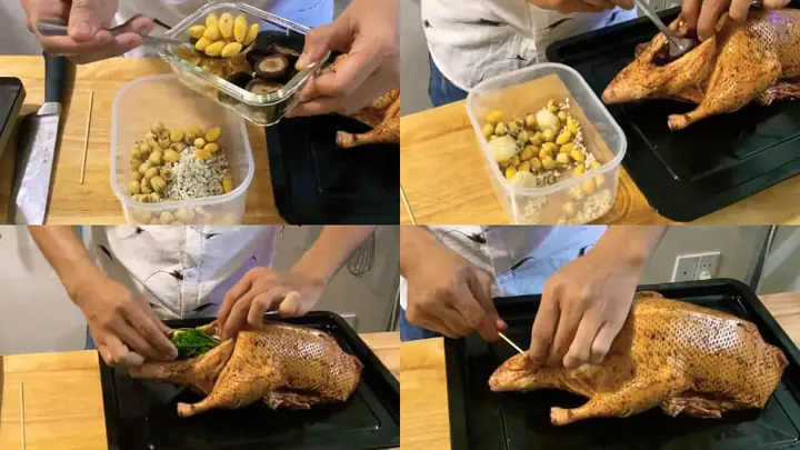 Bước 2Làm nhân và nhồi nhân thịt vịt