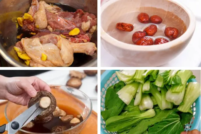 Bước 1: Sơ Chế Nguyên Liệu Nấu Vịt Tiềm Thuốc Bắc