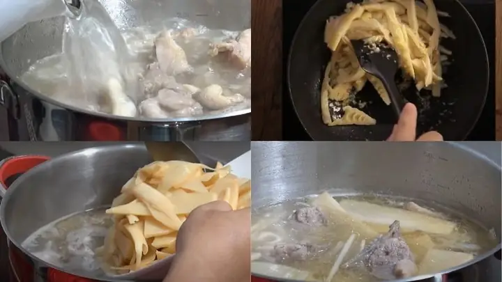 Bước 4nấu Vịt Xáo Măng