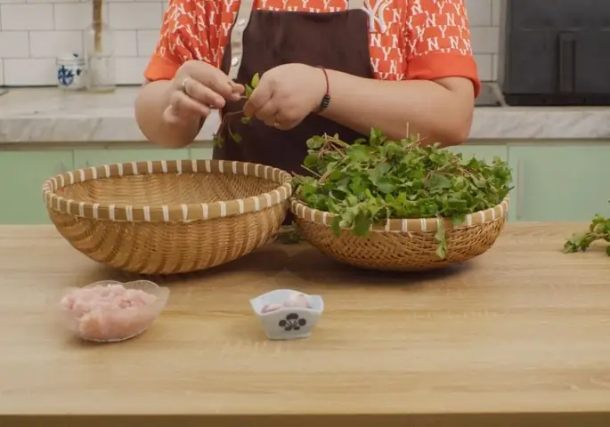 Sơ chế rau cải xoong