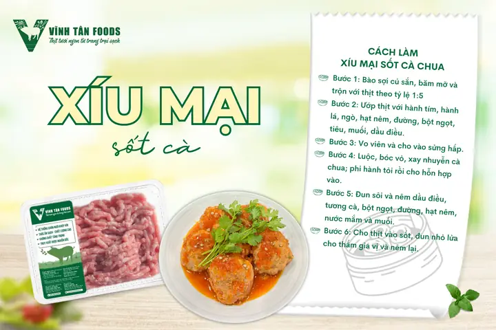 Nguyên liệu nấu món xíu mại sốt cà chua