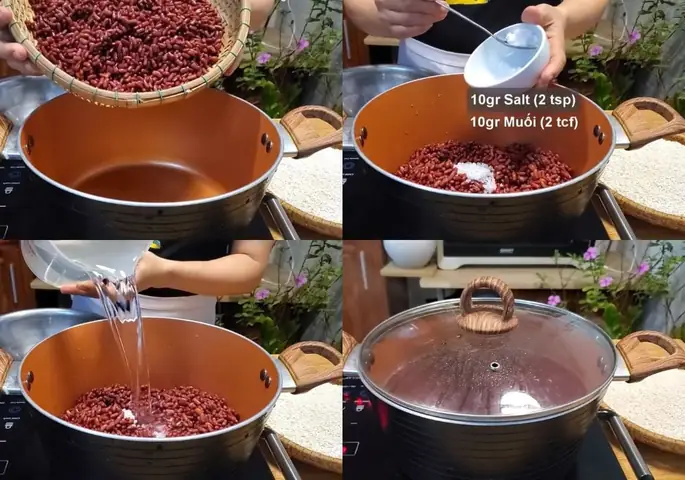 Bước 1: Sơ chế và luộc đậu đỏ