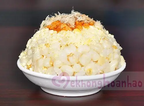 2. Cách nấu xôi ngô với ruốc, hay xôi bắp chà bông