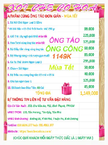 II/ GIÁ BÁN MÂM CÚNG ÔNG TÁO NGÀY TẾT BAO NHIÊU? II/ GIÁ BÁN MÂM CÚNG ÔNG TÁO NGÀY TẾT BAO NHIÊU?