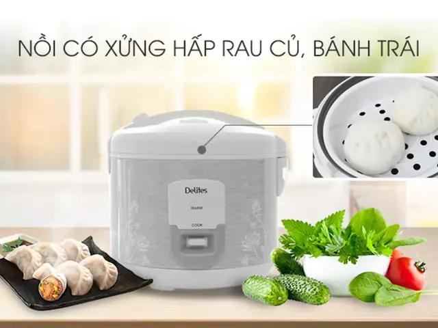 1. Ưu điểm khi nấu xôi bằng nồi cơm điện Delites 1.8 lít NCG1805