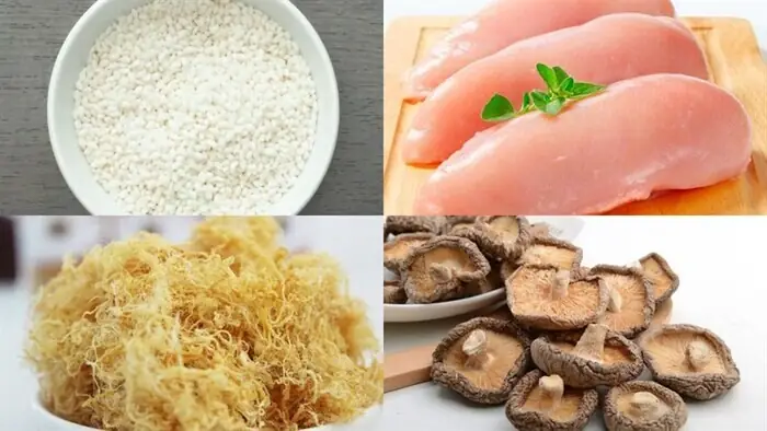 Nguyên liệu nấu xôi gà xé