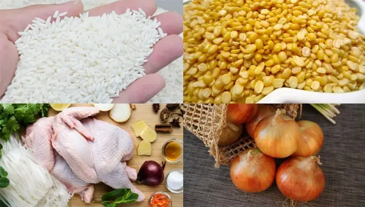 Nguyên Liệu Để Nấu Xôi Gà Chặt Miếng Nguyên Liệu Để Nấu Xôi Gà Chặt Miếng