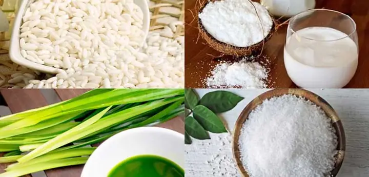 1. Nguyên liệu và dụng cụ cần nấu xôi lá dứa bằng nồi cơm điện