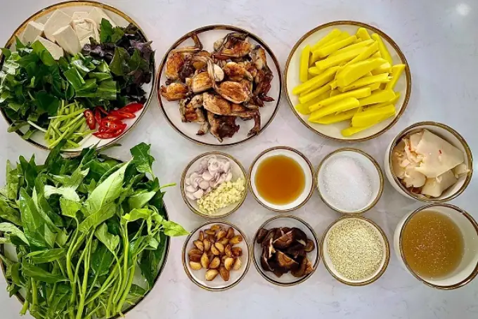 1.1. Cách làm lẩu ếch mang cay: Chuẩn bị nguyên liệu
