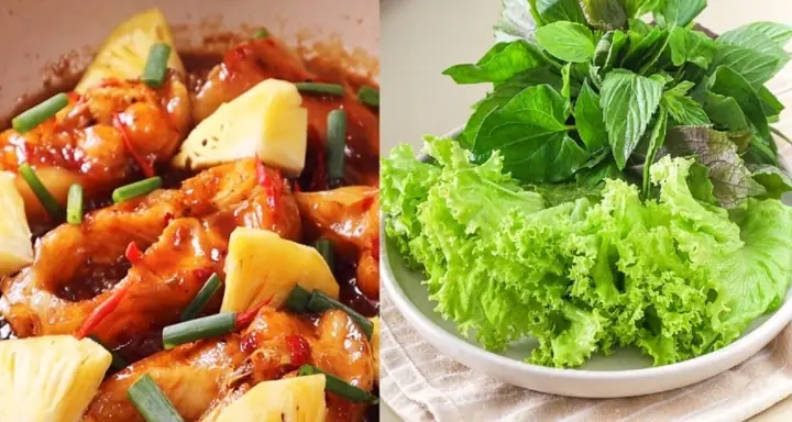 2. Cá Basa Kho Dứa - Rau Sống Ăn Kèm