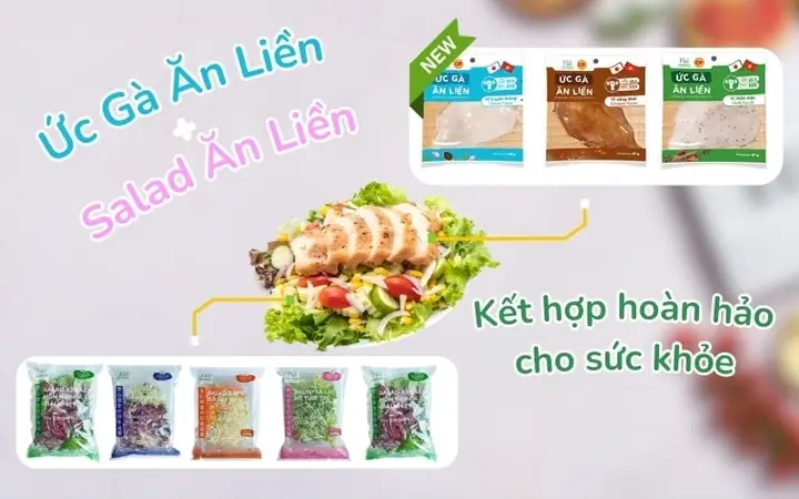 Ức Gà Ăn Liền Và Salad Tiện Lợi