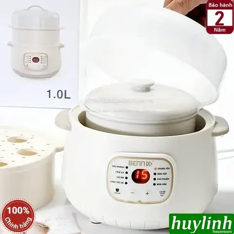 Nồi chưng yến Bennix BN-10SLCcó dung tích 1 lít; kèm theo xửng hấp giúp nấu 2 món ăn cùng 1 lúc; sản phẩm trang bị 8 chương trình cài sẵn nấu nướng cùng chế độ hẹn giờ nấu thuận tiện. Nồi chưng yến Bennix BN-10SLCcó dung tích 1 lít; kèm theo xửng hấp giúp nấu 2 món ăn cùng 1 lúc; sản phẩm trang bị 8 chương trình cài sẵn nấu nướng cùng chế độ hẹn giờ nấu thuận tiện.
